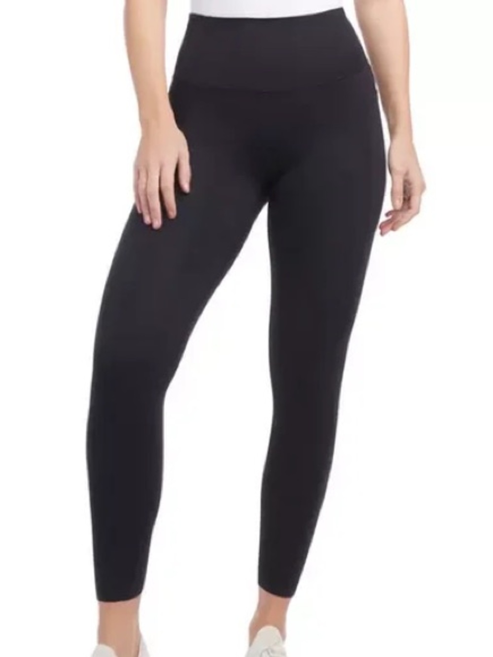 💥 Danskin 7/8 Length Solid Black High-Waist Leggings w/ Reflectors